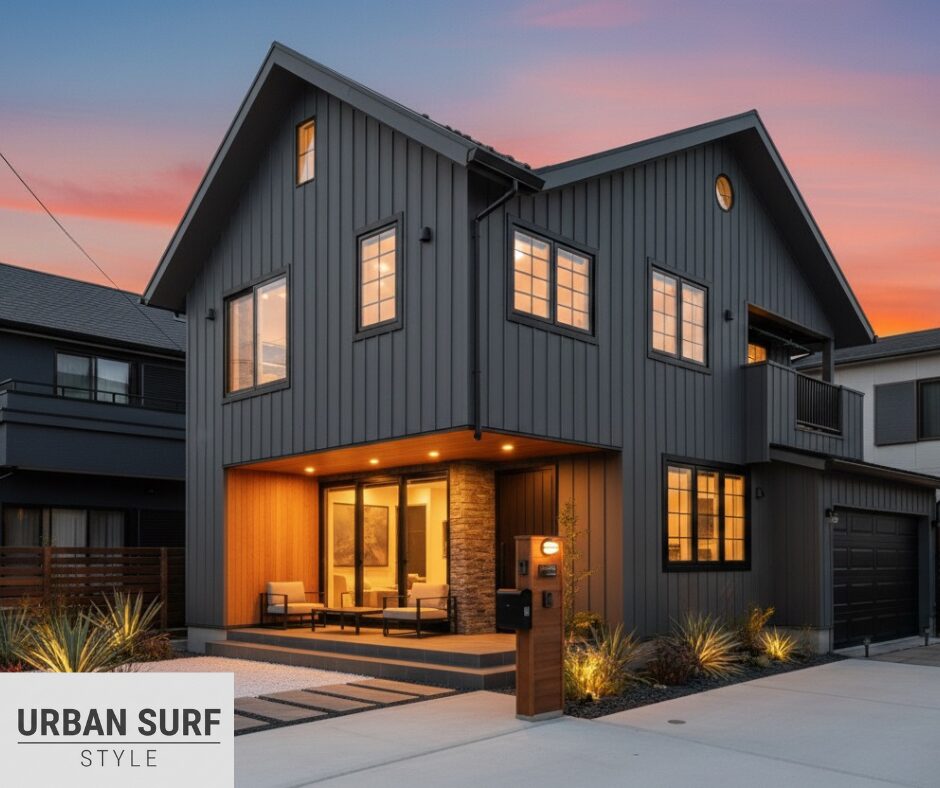 Urban Surf Styleの外観イメージ ブラックを基調としたモダンで高級感のあるサーファーズハウス